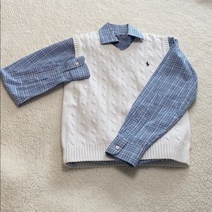 Polo White Sweater Vest - Med